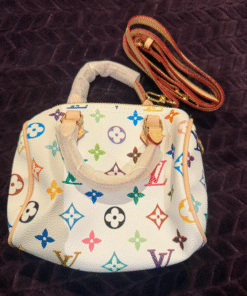 Alternative view of Louis Vuitton x Takashi Murakami Multicolour Monogram Speedy – 2 Piece Set (White)